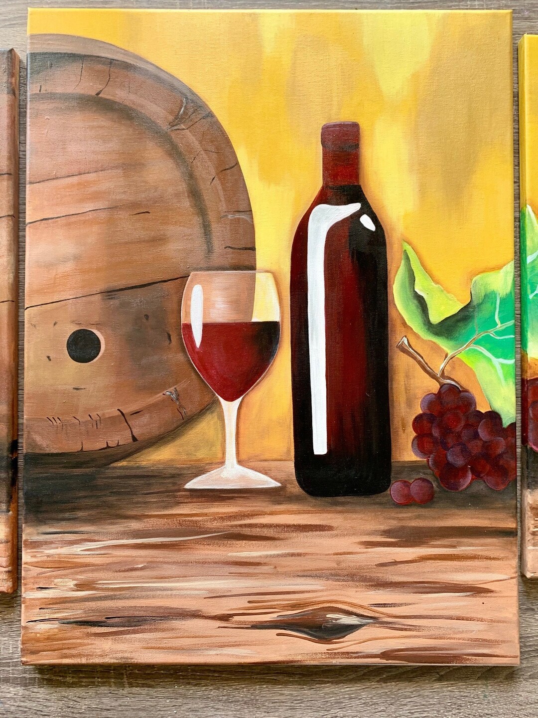 Modern Wine Still Life Acrylic Painting