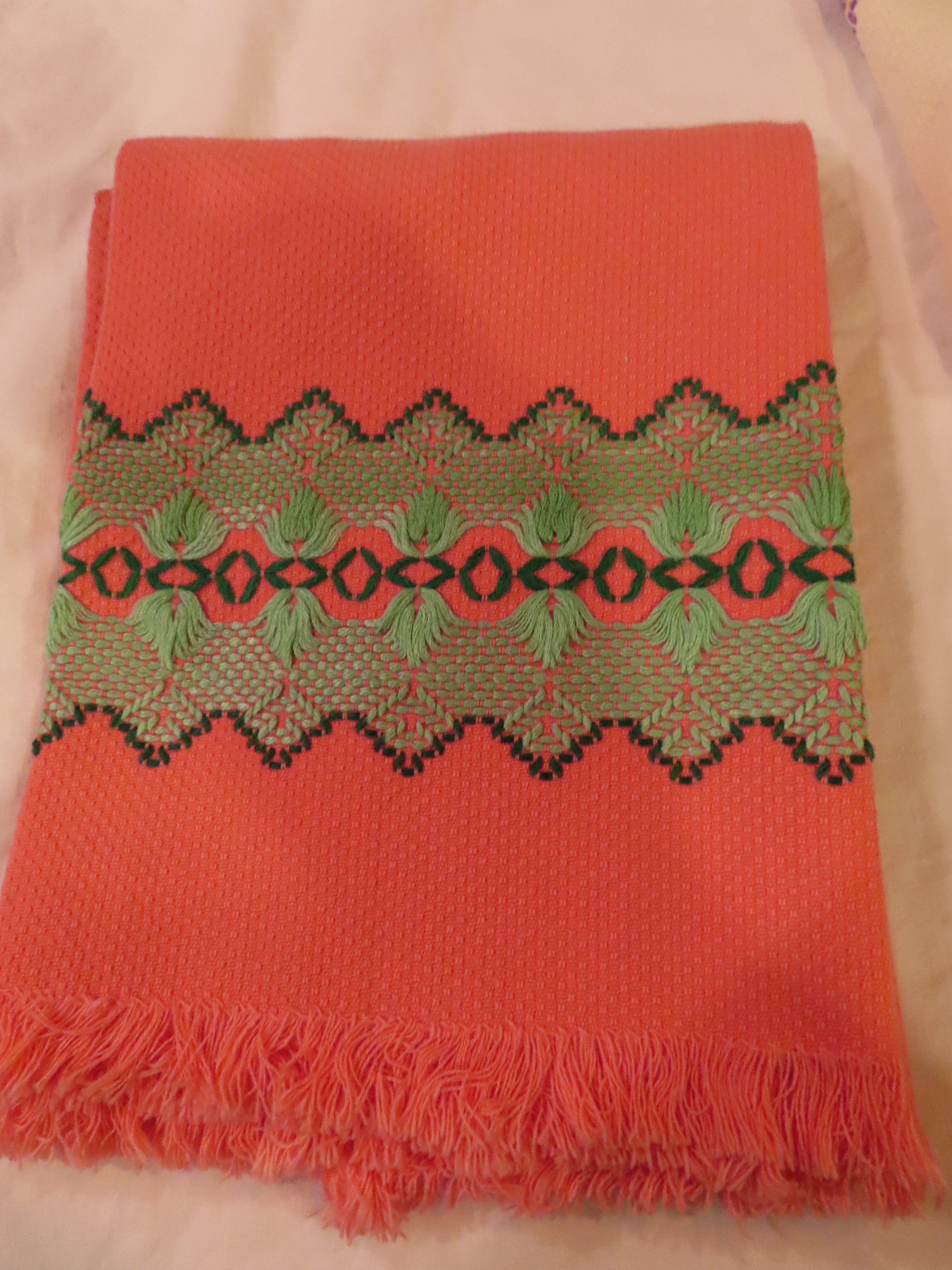 5 embroidered hand towels vintage set Etsy