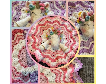 Unicorn Lovey Blanket PDF Pattern