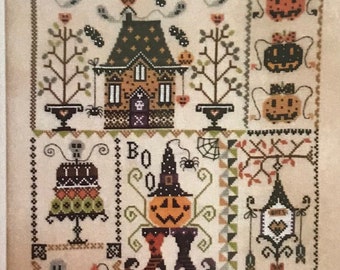 CUORE e BATTICUORE "Halloween in Quilt" Counted Cross Stitch Pattern~Italian Cross Stitch Pattern~Halloween Cross Stitch~Quilt Cross Stitch