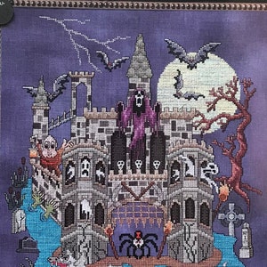 GLENDON PLACE &quot;Castle Le Creep&quot; Counted Cross Stitch Pattern~Halloween Cross Stitch Pattern~Haunted Castle Cross Stitch Pattern