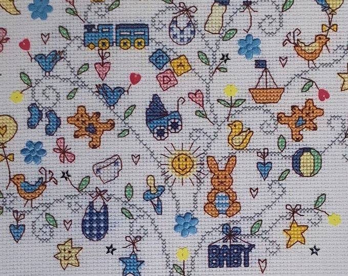BOTHY THREADS love Baby Boy Counted Cross Stitch Birth Announcement