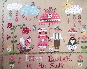 CLEARANCE CUORE e BATTICUORE "Easter in the Sun" Counted Cross Stitch Pattern~Italian Cross Stitch Pattern~Easter Cross Stitch