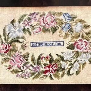 FROM THE HEART &quot;Remember Me&quot; Counted Cross Stitch Pattern~Floral Sampler Cross Stitch~Remember Me Floral Sampler~Reproduction Sampler