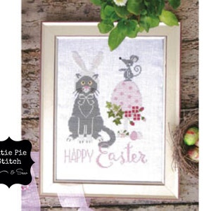 MADAME CHANTILLY &quot;Strange Surprises&quot; Counted Cross Stitch Pattern~Easter Cross Stitch~Spring Cross Stitch Pattern~Cat and Mouse Easter eggs