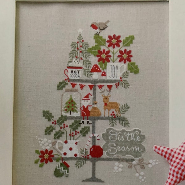 MADAME CHANTILLY "Celebrate Christmas" Counted Cross Stitch Pattern~Christmas Cross Stitch Pattern~Tiered Tray Christmas Cross Stitch Chart