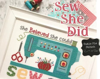 ITS SEW EMMA "Sew She Did" Counted Cross Stitch Pattern by Lori Holt for Its Sew Emma