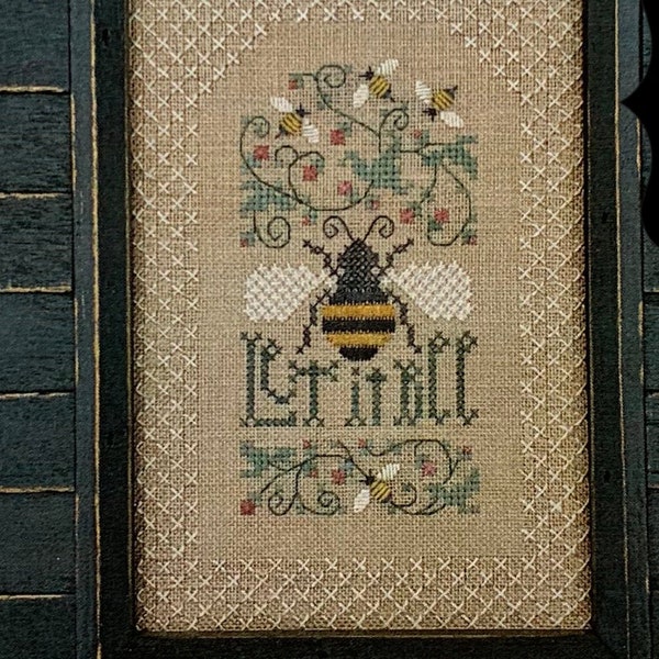 THE DRAWN THREAD "Let it Bee" Counted Cross Stitch Pattern~Bee Cross Stitch Pattern~Bee Embroidery~Bee Sampler~Spring Cross Stitch Pattern