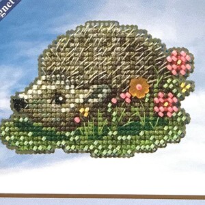 MILL HILL "Hedgehog" Beaded Cross Stitch Kit by Mill Hill~Hedgehog Cross Stitch Kit~Beaded Hedgehog Cross Stitch Kit~Mill Hill Kit