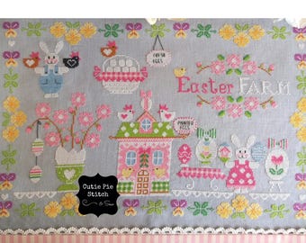 CLEARANCE CUORE e BATTICUORE "Easter Farm" Counted Cross Stitch Pattern~Italian Cross Stitch Pattern~Easter Cross Stitch Pattern~Easter