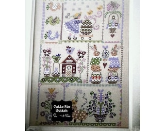 CUORE e BATTICUORE "Easter in Quilt" Counted Cross Stitch Pattern~Italian Cross Stitch Pattern~Easter Sampler~Spring Sampler~Bunnies~Eggs