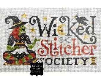 SILVER CREEK SAMPLERS "Wicked Stitcher Society" Counted Cross Stitch Pattern~Witch Cross Stitch~Halloween Embroidery~Cross Stitch Witch