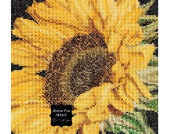 Wizardi Counted Cross-Stitch Kit - Three Sunflowers Magic Needle Design