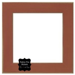 May include: A red picture frame with a white mat and a black label that says "Cutie Pie Stitch & Sew".