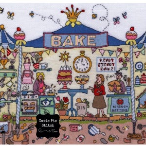 CLEARANCE BOTHY THREADS &quot;Cut Thru’ Bakery&quot; Counted Cross Stitch Kit~Complete Bakery Kit With 16-Count Aida, Pre-sorted Floss and Gold Needle