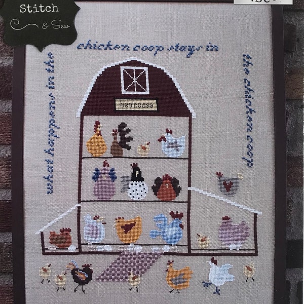 THISTLES "Chicken Coop" Counted Cross Stitch Pattern~Chicken Cross Stitch Pattern~Barn Cross Stitch Pattern~Chicken Coop Cross Stitch