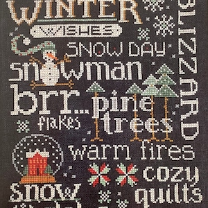 HANDS ON DESIGN "Let's Talk Winter" Counted Cross Stitch Pattern~Winter Cross Stitch Pattern~Snow Cross Stitch~Winter Chalk Cross Stitch