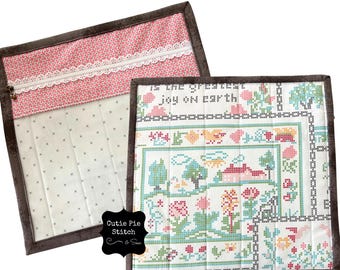 Project Bag Quilted Vinyl Front Zippered Storage for Sewing, Embroidery, Cross Stitch, Crochet, Quilting, Unique Gift for Crafters