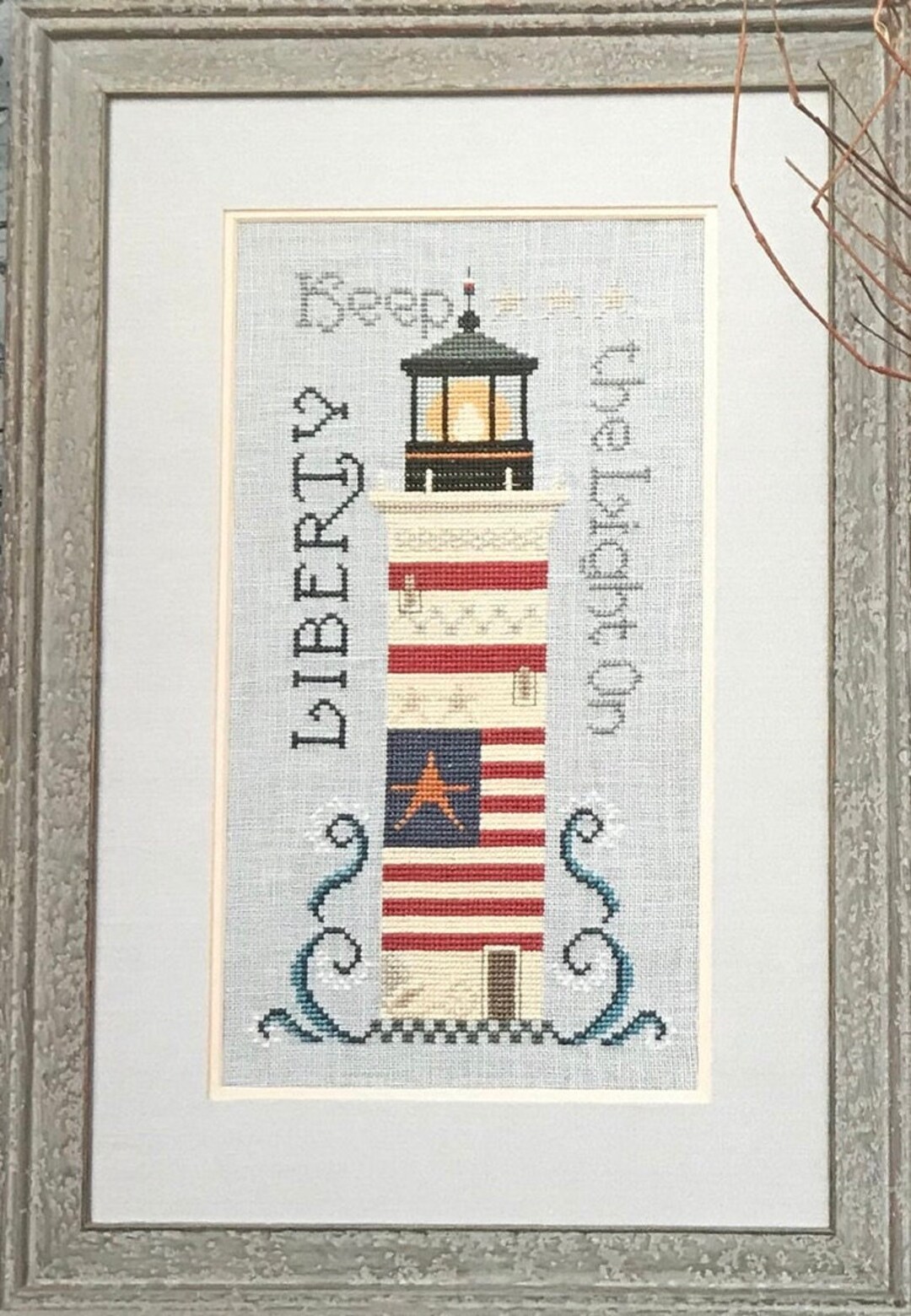 Cricket collection one if by sea counted cross stitch patternlighthouse