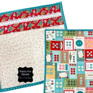 Project Bag, Handmade Large Quilted Vinyl Front Zippered Storage for Sewing, Embroidery, Cross Stitch, Crochet, Unique Gift for Crafters