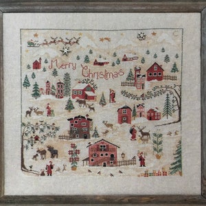 SARA GUERMANI "Christmas Village" Counted Cross Stitch Pattern~Christmas Village Cross Stitch Pattern