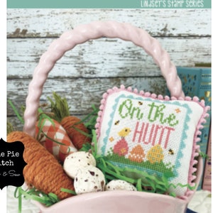 CLEARANCE PRIMROSE COTTAGE "On the Hunt" Counted Cross Stitch Pattern~Easter Embroidery~Happy Easter Cross Stitch~Spring~Easter Egg