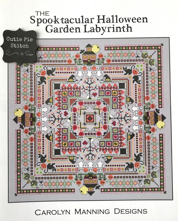 CAROLYN MANNING DESIGNS "Spooktacular Halloween Garden Labyrinth" Counted Cross Stitch Pattern~Halloween Cross Stitch Pattern~Halloween