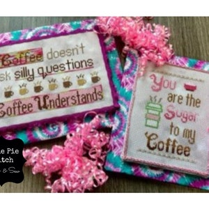 CLEARANCE PICKLE BARREL &quot;Coffee Talk&quot; Counted Cross Stitch Pattern~Coffee Cross Stitch Pattern~Kitchen Cross Stitch Pattern~Coffee Stitching