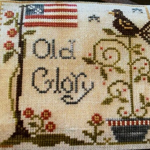 LITTLE HOUSE NEEDLEWORKS "Old Glory" Counted Cross Stitch Pattern~American Flag~Patriotic Cross Stitch~Americana~Flag Sampler Embroidery