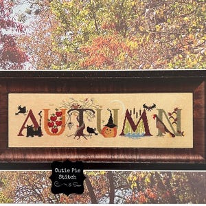 CRICKET COLLECTION &quot;Autumn&quot; Counted Cross Stitch Pattern~Autumn Cross Stitch Pattern~Seasonal Cross Stitch Pattern~Fall Decor
