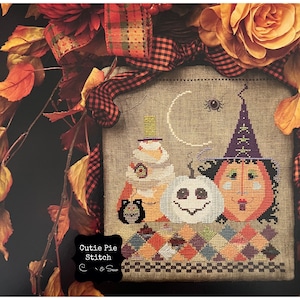 Patrón de punto de cruz "A Wicked Patch" de Cricket Collection ~ Punto de cruz de Halloween ~ Punto de cruz de calabaza