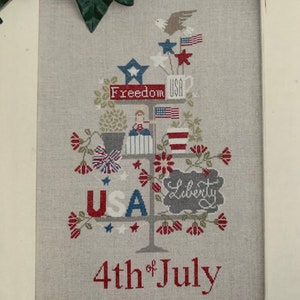 MADAME CHANTILLY "Celebrate 4th of July" Counted Cross Stitch Pattern~Patriotic Cross Stitch~Independence Day~Freedom~Liberty~Flag~Eagle