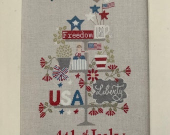 MADAME CHANTILLY "Celebrate 4th of July" Counted Cross Stitch Pattern~Patriotic Cross Stitch~Independence Day~Freedom~Liberty~Flag~Eagle