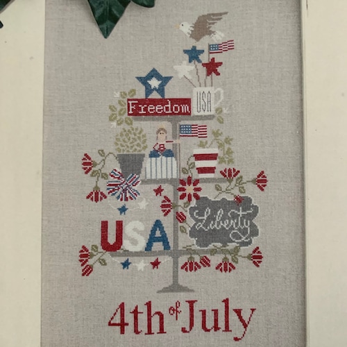MADAME CHANTILLY "Celebrate 4th of July" Counted Cross Stitch Pattern~Patriotic Cross Stitch~Independence Day~Freedom~Liberty~Flag~Eagle