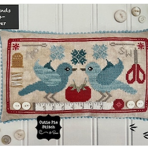 LUMINOUS &quot;Friendship Series Stitching Birds&quot; Counted Cross Stitch Pattern Leaflet~Birds Cross Stitch~Sewing Blue Birds Cross Stitch Pattern
