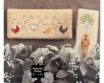 CRICKET COLLECTION &quot;Free Range&quot; Counted Cross Stitch Pattern~Chicken Cross Stitch~Fresh Eggs Cross Stitch~Bee&#39;s Garden Carrot Cross Stitch