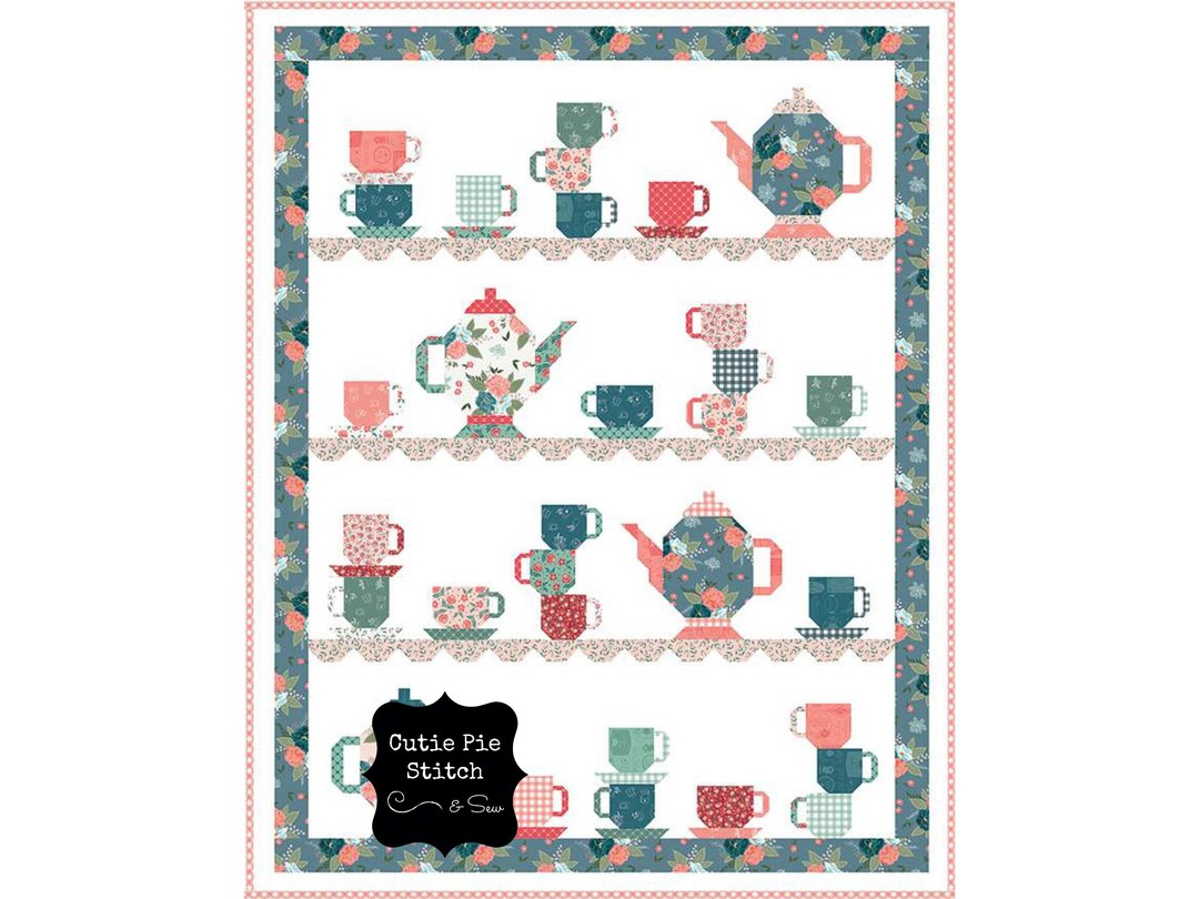 FLAMINGO TOES "tea Party" Quilt Pattern Designed by Beverly Mccullough ...
