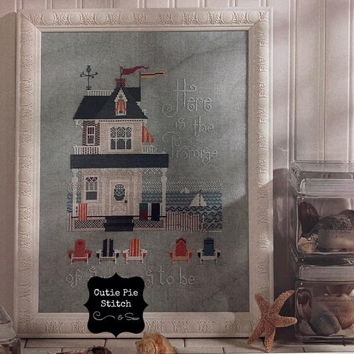 CRICKET COLLECTION "A Summer Place" Counted Cross Stitch Pattern~Summer Cross Stitch Pattern~Beach House Cross Stitch Pattern