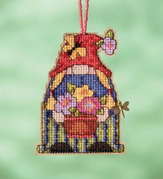 Mill Hill Bee Gnome Beaded Counted Cross Stitch Ornament Kit