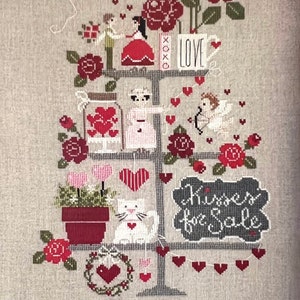 MADAME CHANTILLY &quot;Celebrate Love&quot; Counted Cross Stitch Pattern~Valentine Cross Stitch Pattern~Tiered Tray Valentine&#39;s Day Cross Stitch Chart