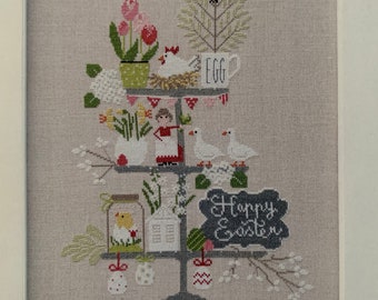 MADAME CHANTILLY "Celebrate Easter " Counted Cross Stitch Pattern~Easter Cross Stitch~Spring Cross Stitch Pattern~Chicken~Ducks~Easter eggs
