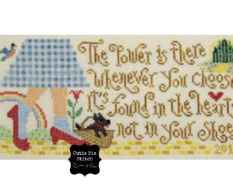 SILVER CREEK SAMPLERS "Dorothy's Discovery" Counted Cross Stitch Pattern~Ruby Slippers~Toto~Emerald City~Wizard of Oz Quote Embroidery