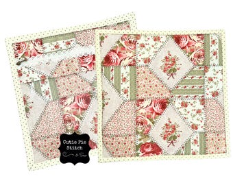 Handmade Quilted Project Bag, Vinyl Front Zippered Storage for Sewing, Embroidery, Cross Stitch, Crochet, Quilting, Unique Gift for Crafters