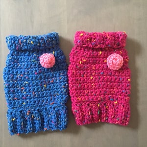 Tiny teacup dog/puppy sweater blue or pink for dogs 2-3 pounds. image 2