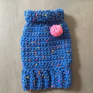 Tiny teacup dog/puppy sweater blue or pink for dogs 2-3 pounds. Blue