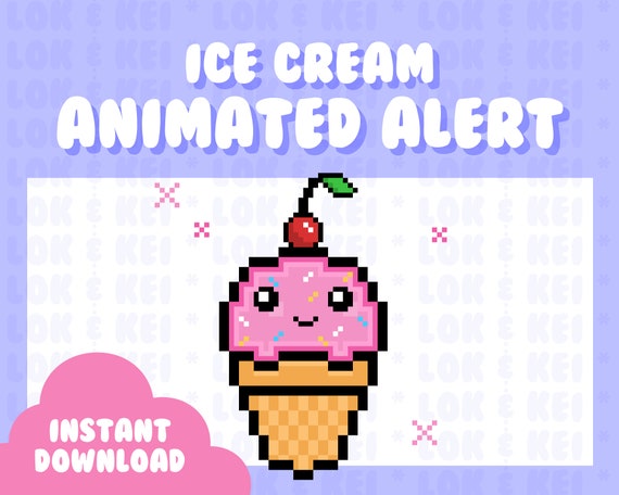 Animated Twitch Stream Alert Cute Ice Cream Cone With a - Etsy Animated Twitch Stream Alert Cute Ice Cream Cone With a - Etsy