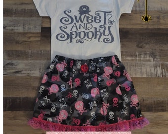 Girls Spooky Skirt Outfit