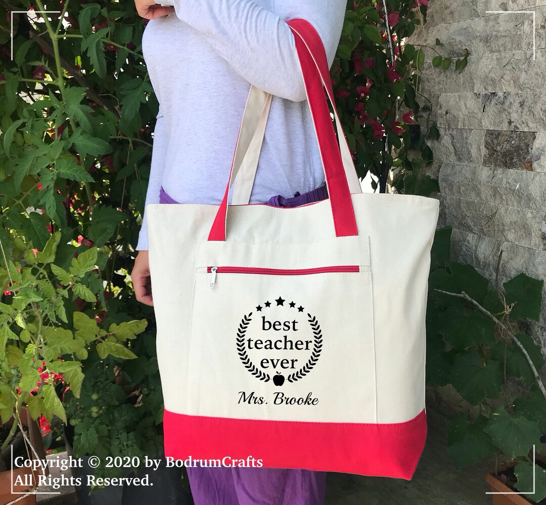 Custom Teacher Gifts Canvas Tote Bags Personalized Custom
