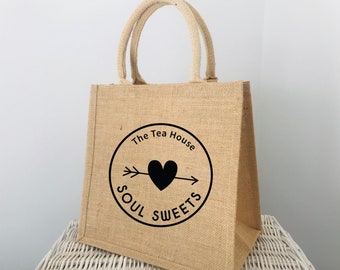 Custom Printed Jute Tote Bags, Personalized Burlap Tote Bags with Logo, Promotional Gift Bags in Bulk, Logo Printed Gifts, Beach Totes