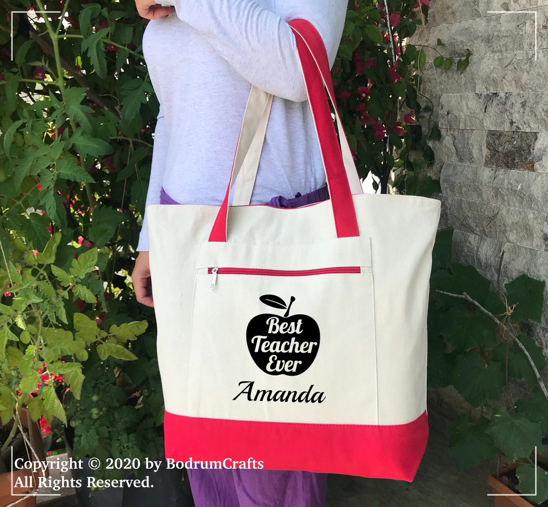 Teacher Canvas Tote Bags Personalized, Custom Teacher Totes, Teacher — free download
